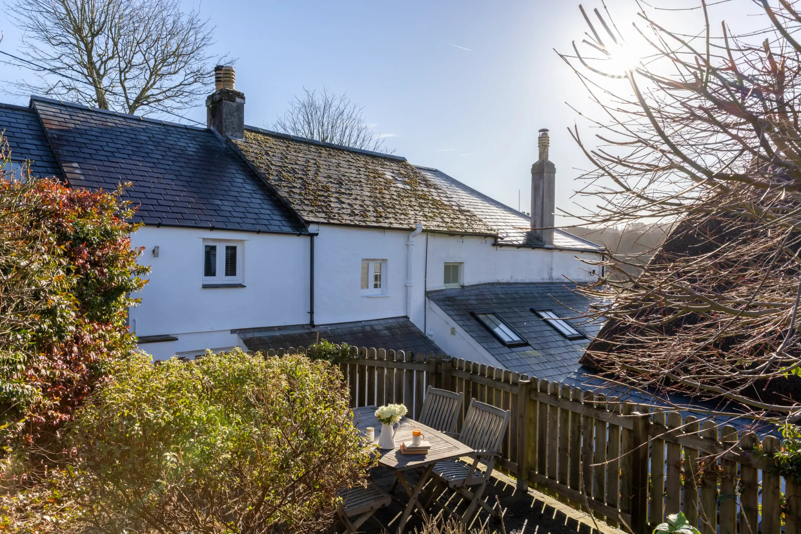 View over the cottage rooftops from the garden