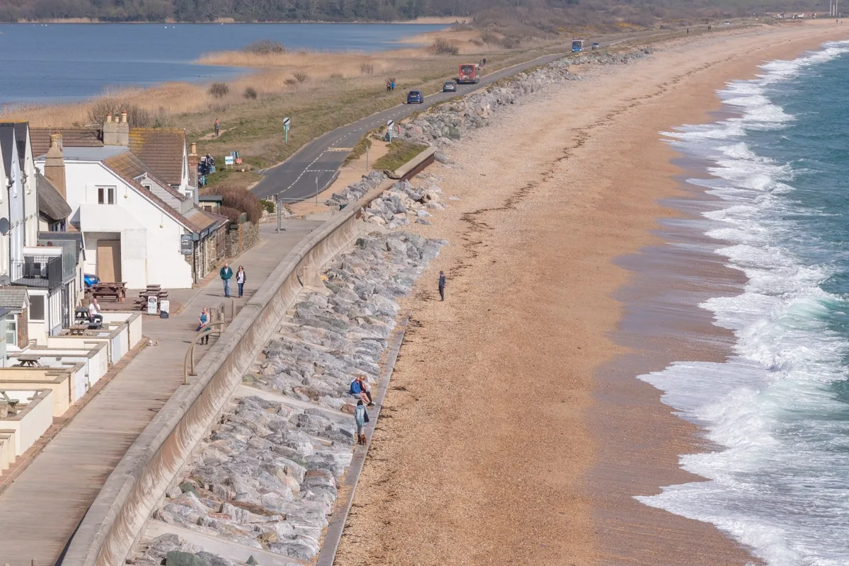 Slapton Ley and the sweep of Start Bay — a quiet morning on the South Devon coast